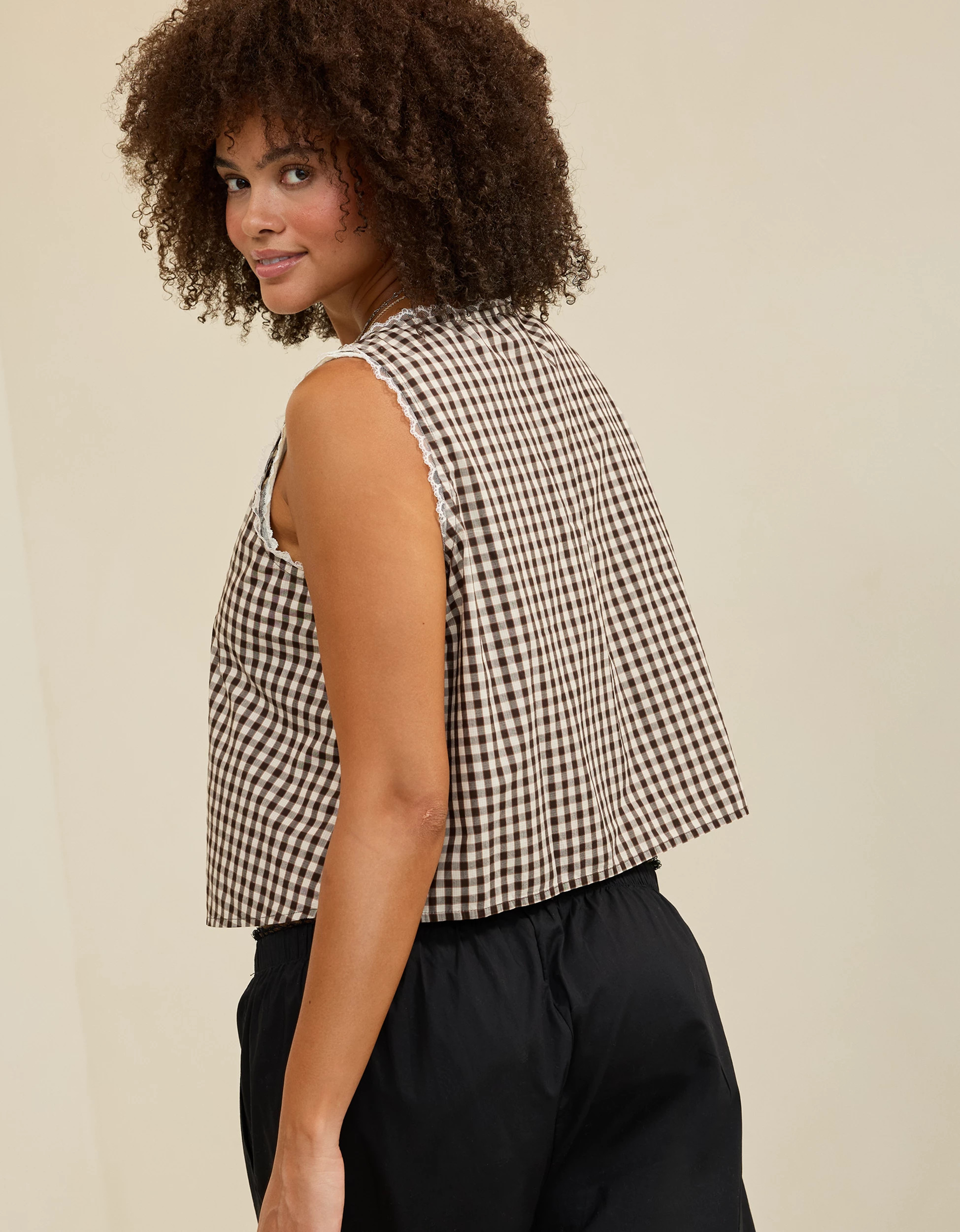 Aerie Off-Duty Poplin Tie Front Tank Top | Aerie