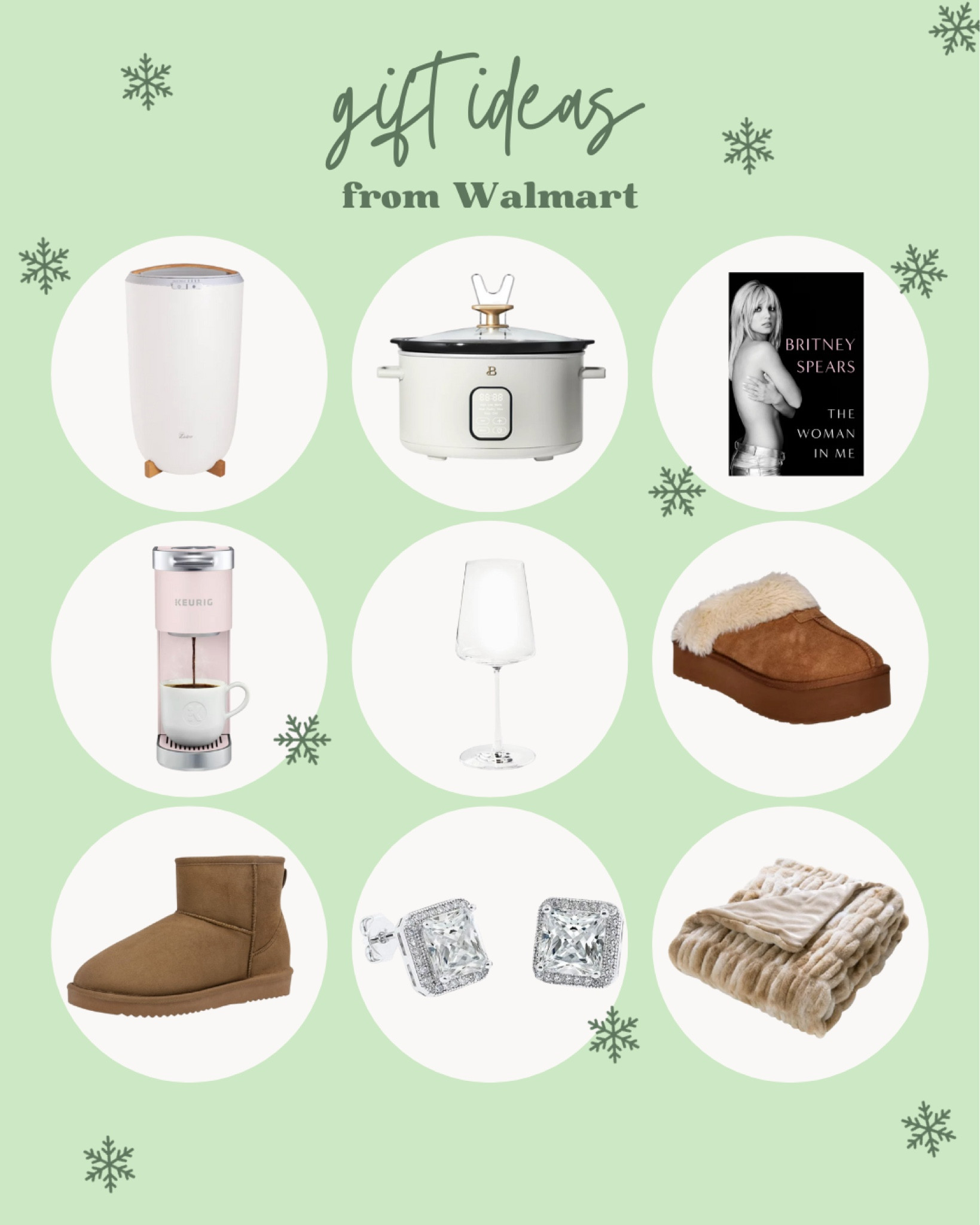 Gift ideas from Walmart, towel warmer, crockpot, book, novel, Keurig, wine glasses, slippers, Ugg look for less, studs, earrings, throw blanket 

#LTKHoliday #LTKSeasonal #LTKGiftGuide