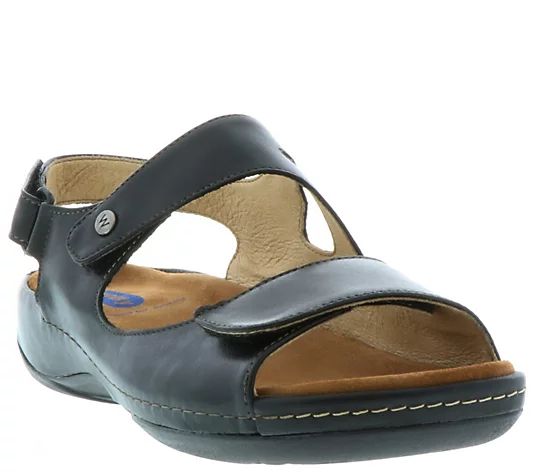 Wolky Double Strap Leather Sandals - Liana - QVC.com | QVC