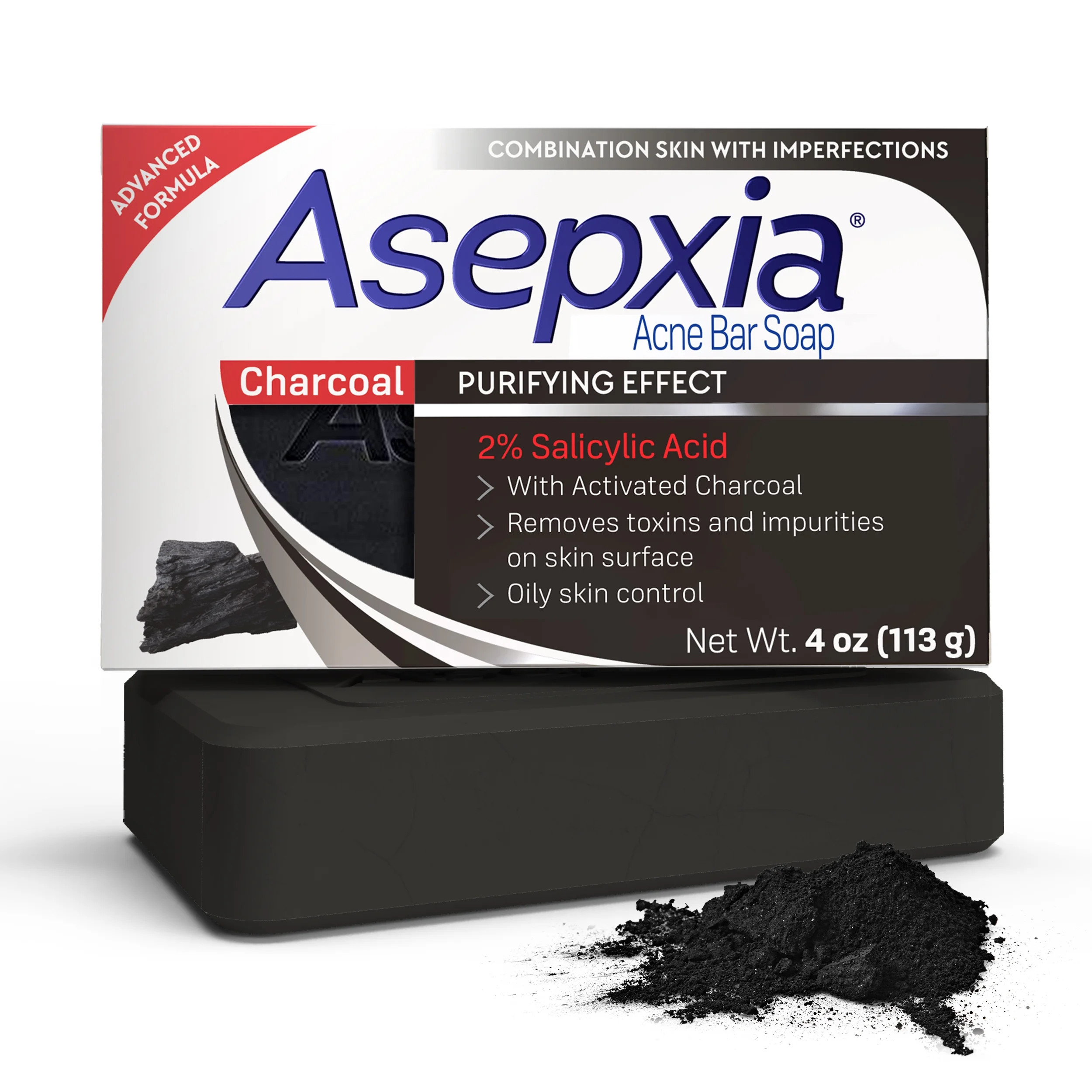 Asepxia Cleansing Bar Charcoal Face Wash Black Soap | Walmart (US)