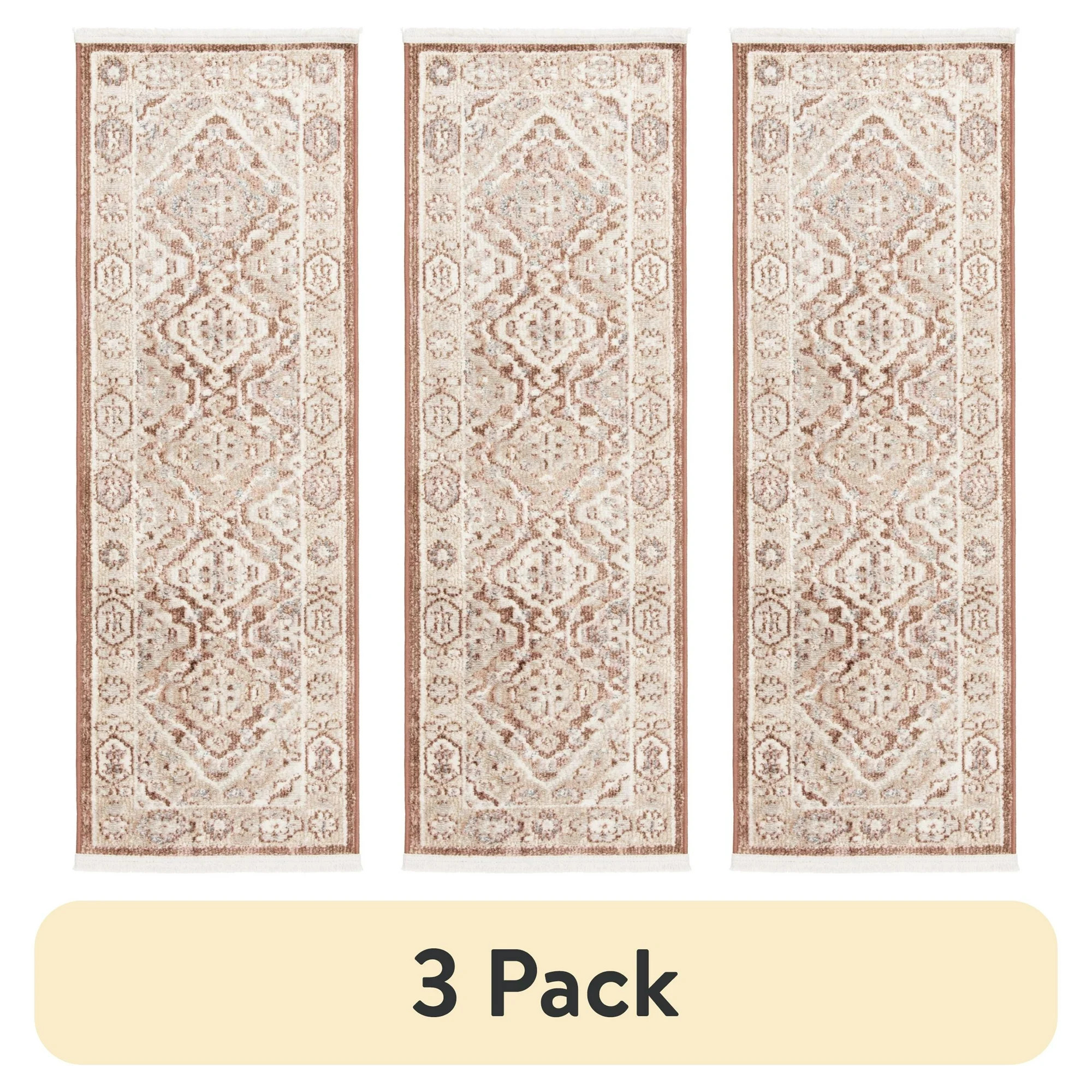 (3 pack) Home Decor Collection 20" x 60" Rust Persian Indoor Runner Rug | Walmart (US)
