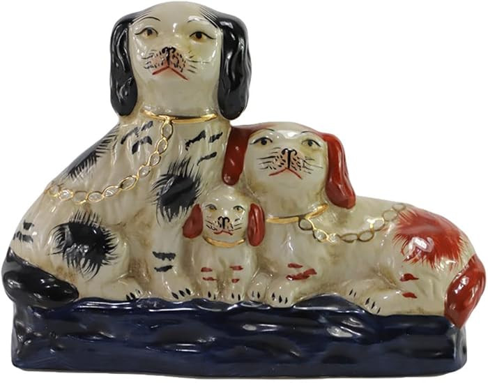 Hand-Painted Porcelain Family Vintage Dog Figurines Ceramic Dog Collectibles for Home Decoration | Amazon (US)