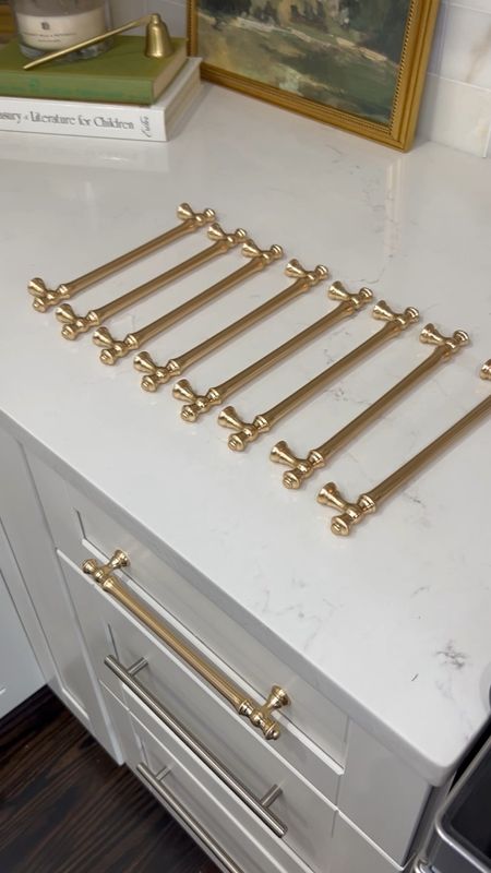 These bronze gold kitchen cabinet handles are the perfect way to affordably upgrade your kitchen hardware. $3-$6 a piece! 

#LTKunder50 #LTKFind #LTKhome