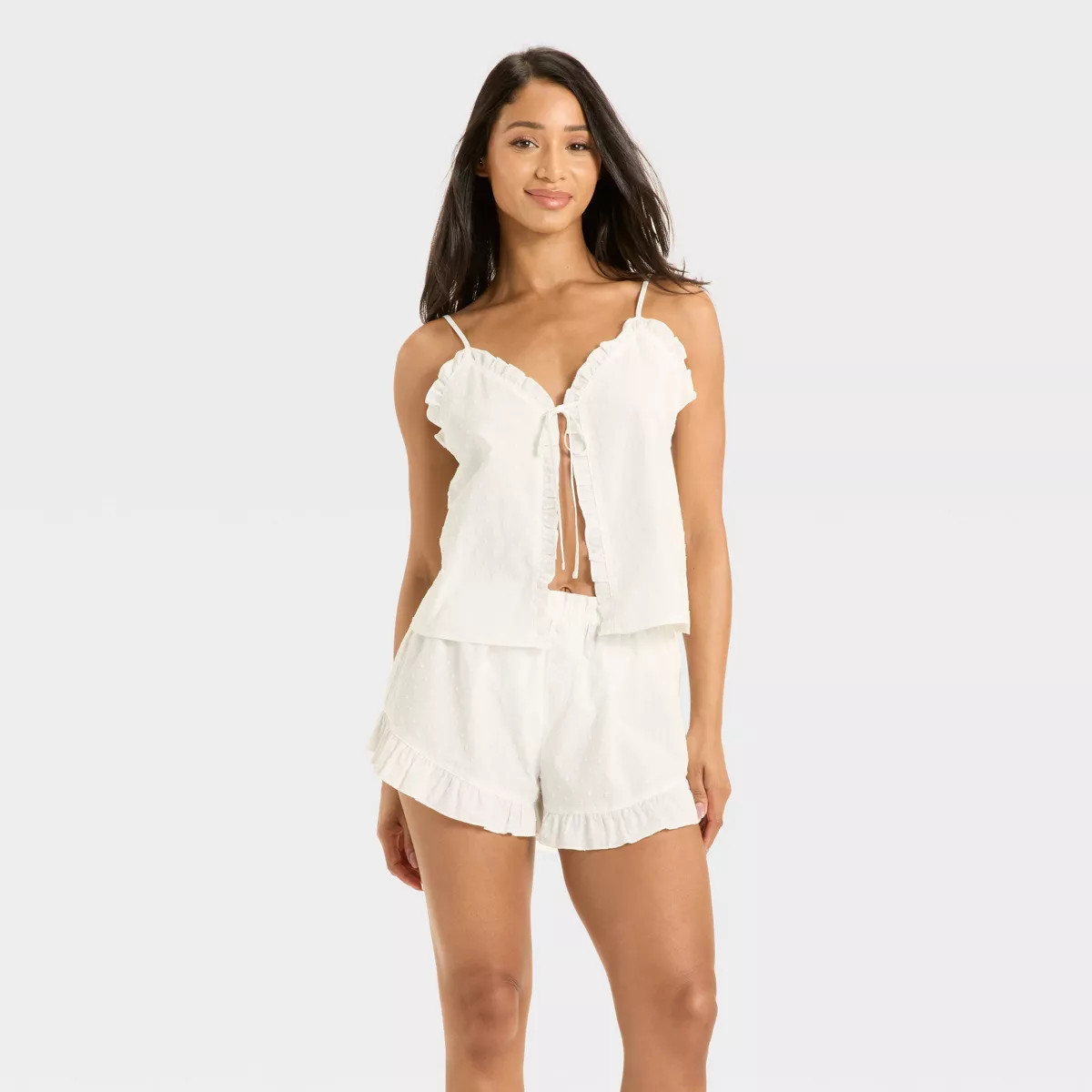 Women's Poplin Polka Dot Tank Top and Shorts Pajama Set - Colsie™ | Target