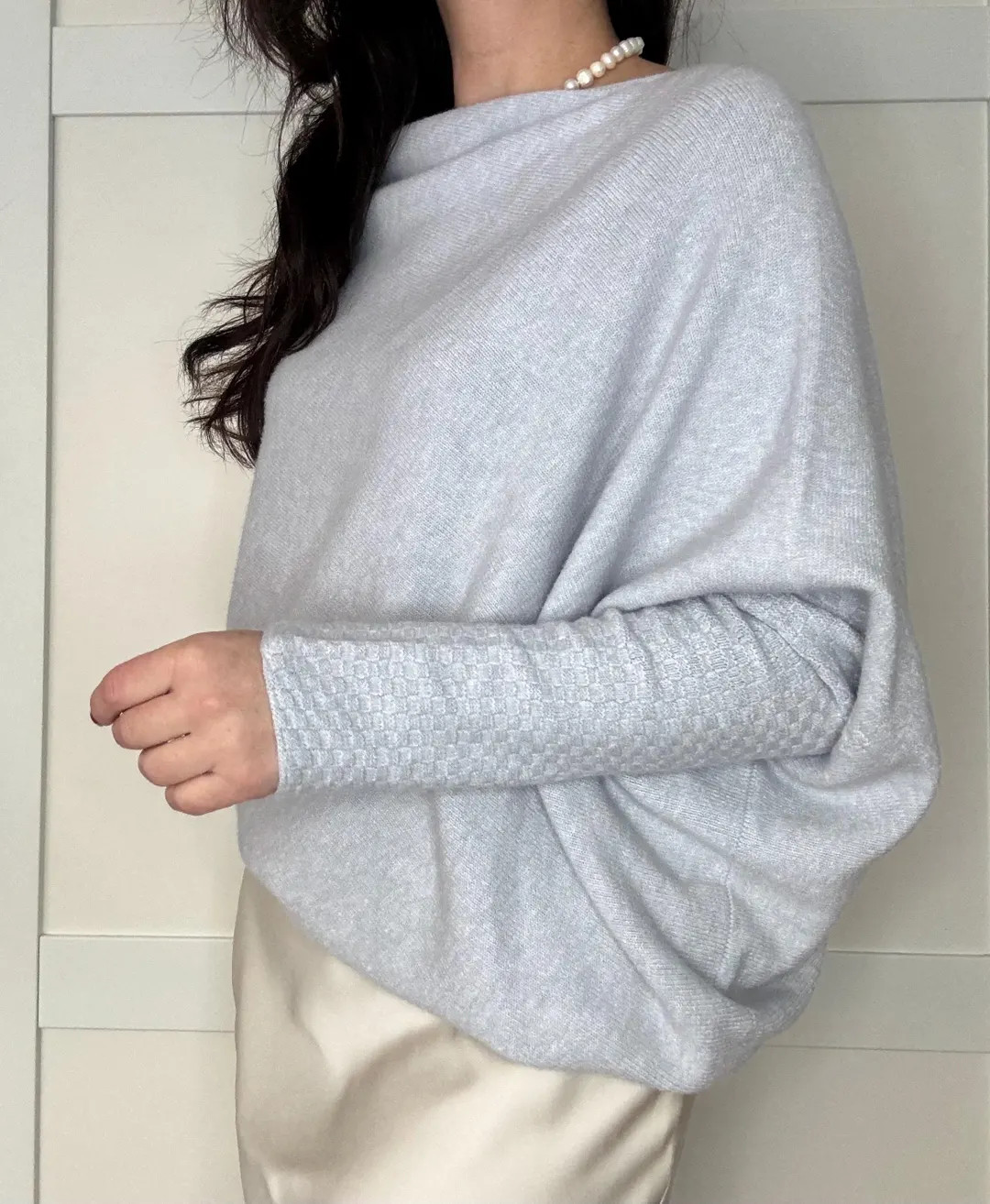 Made in Italy Women Soft Knit Asymmetric Jumper Sweater - Light Grey Colour. One Size. Mintlinen ... | Etsy (US)