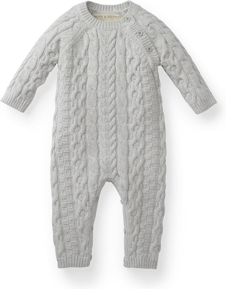 Hope & Henry Layette Baby Cable Knit Sweater Romper | Amazon (US)