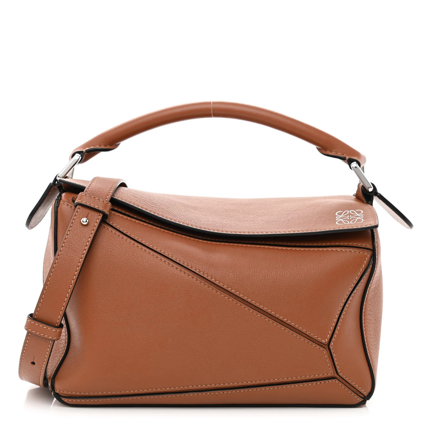 LOEWE Calfskin Small Puzzle Bag Tan | FASHIONPHILE (US)
