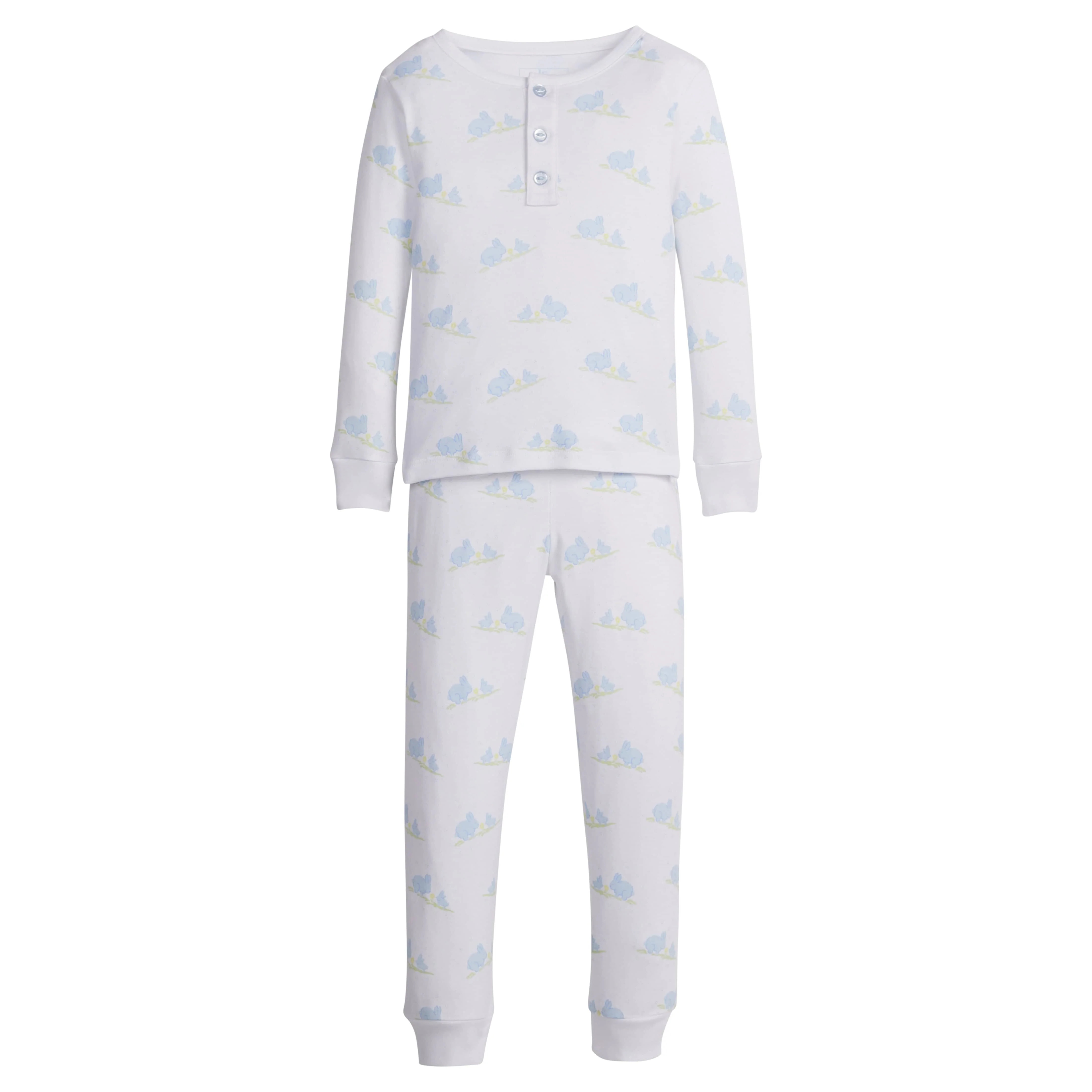 Boys Printed Jammies in Blue Bunnies | Little English