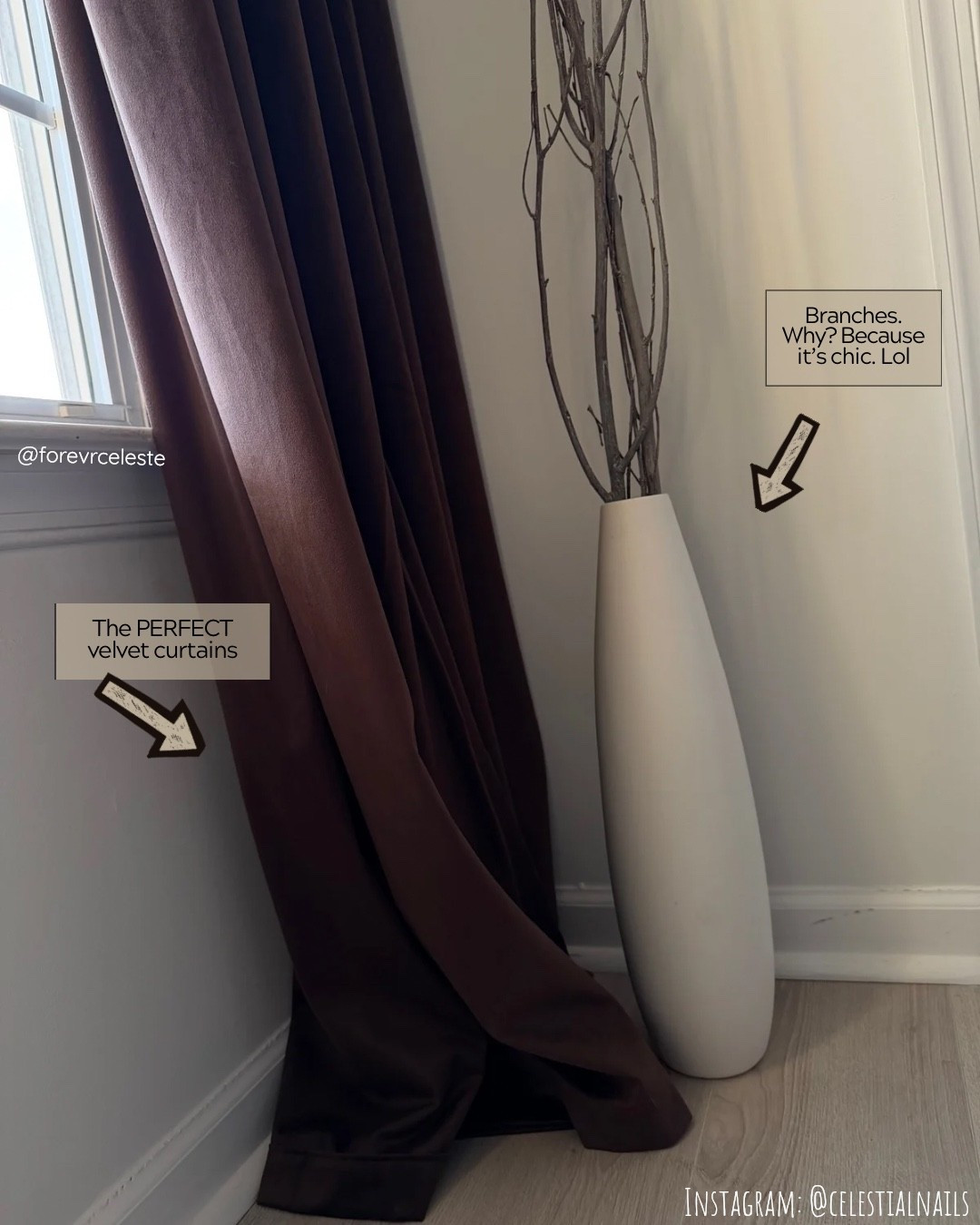 The perfect velvet curtains and corner decor for the aesthetic girlies! #curtains #homedecor #homeaesthetic #homedecor

#LTKvlog #LTKHome #LTKdayinmylife