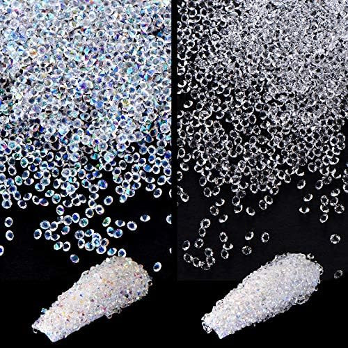 11520 Pieces Mini Crystals Pixie Nail Art Rhinestones 1.2 mm DIY Crystal Gems Stones Glass Sand R... | Amazon (US)