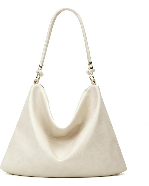 Hobo Bag for Women Soft PU Leather Slouchy Handbag Shoulder Purse | Amazon (US)