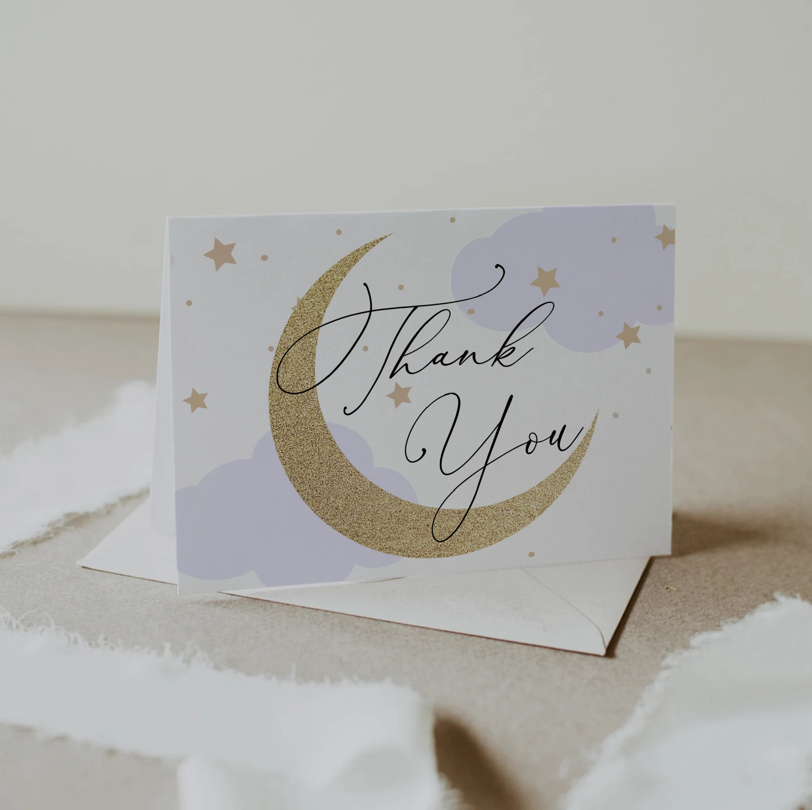 Purple Moon Thank You Card: Twinkle Star Template (digital Download) - Etsy | Etsy (US)