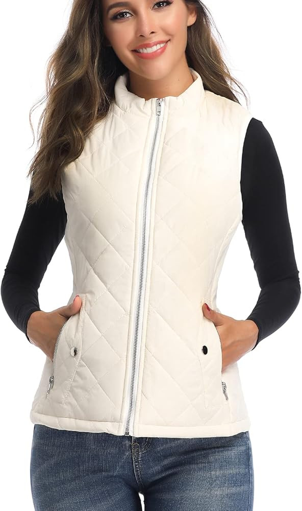 Women's Vest - Stand Collar Lightweight Zip Quilted Vest for Women | Amazon (US)