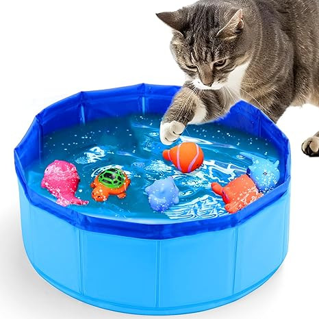 BABORUI Cat Pool Toy with Fish-Water Cat Toys, Portable Cat Pool Toy, Cat Water Toys for Bored In... | Amazon (US)