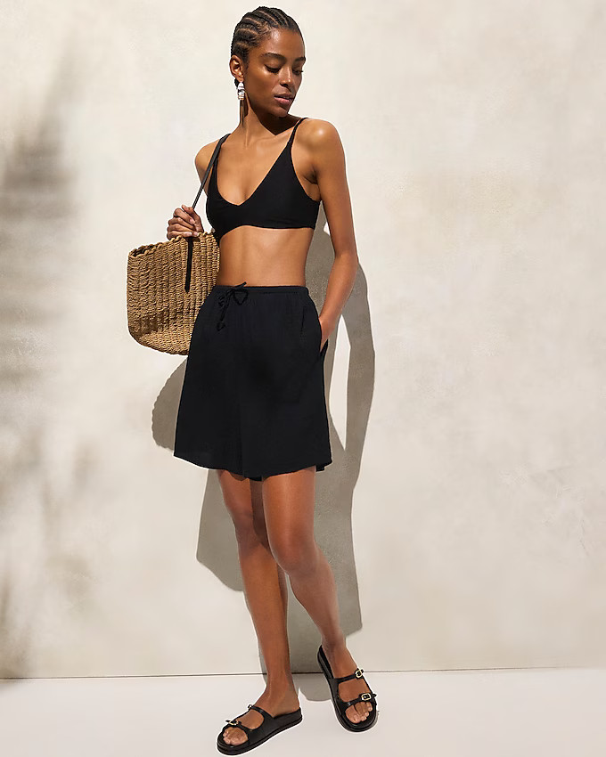 Airy gauze relaxed beach short | J. Crew US