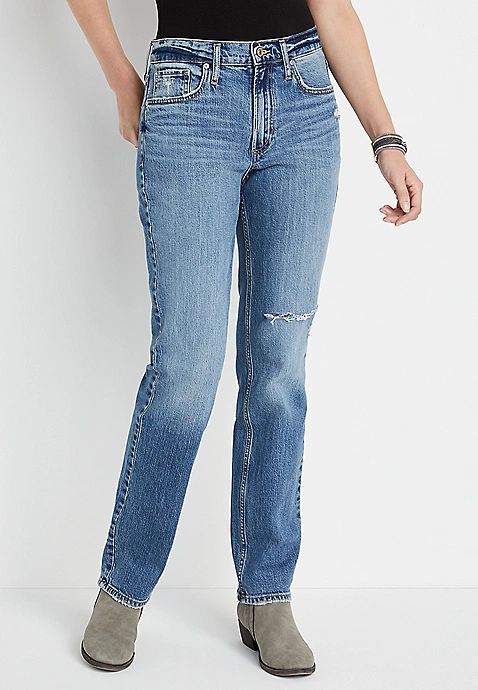 Silver Jeans Co.® Frisco Straight High Rise Ripped Jean | Maurices