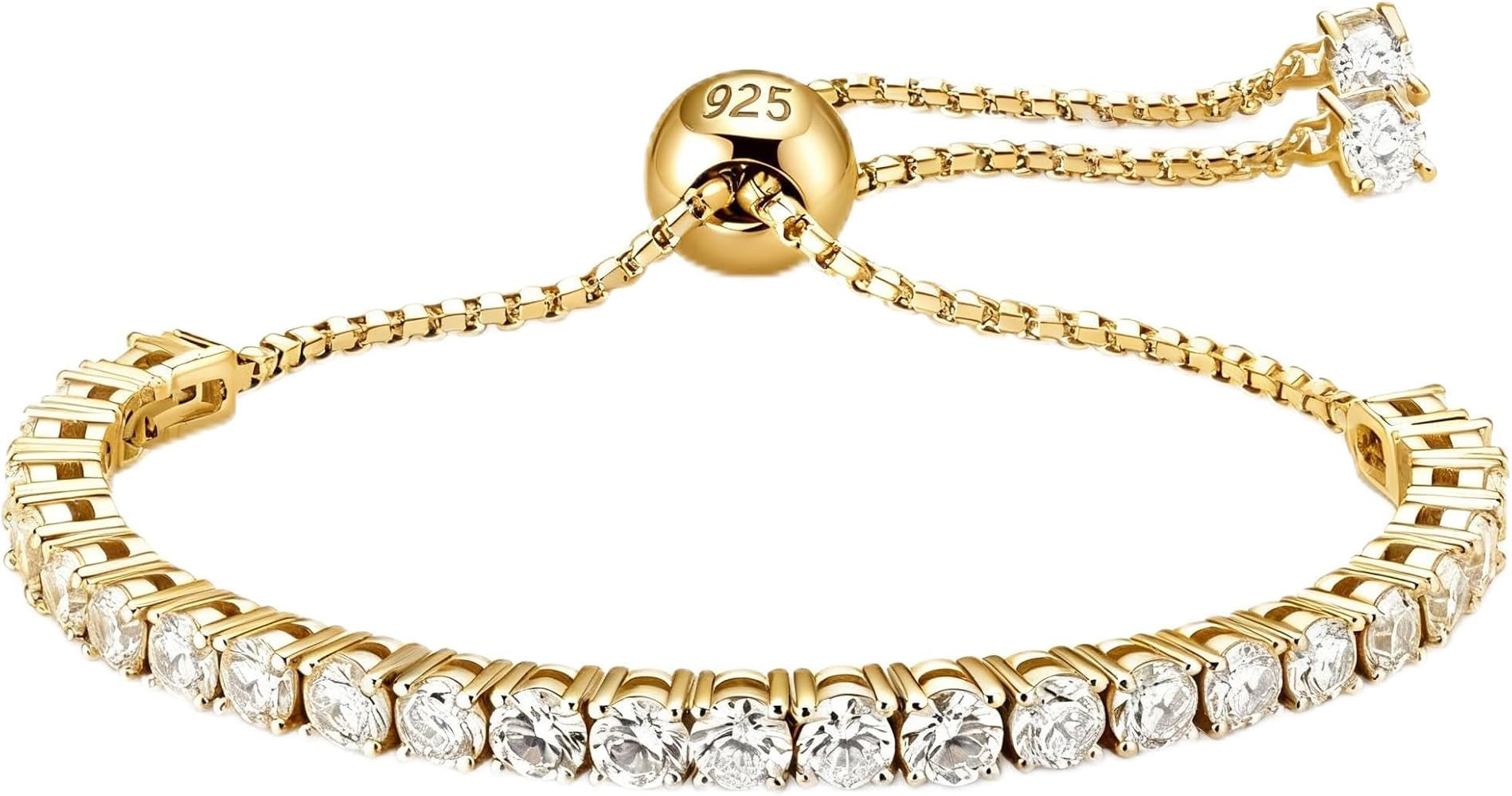Moissanite Tennis Bracelet for Women, Adjustable Moissanite Tennis Bracelet 2mm/2.5mm/3mm/4mm D C... | Amazon (US)