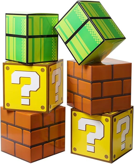 6PCS Big Party Boxes For Birthday Party Question Boxes Brick Boxes Pipe Boxes For Party Game Part... | Amazon (US)