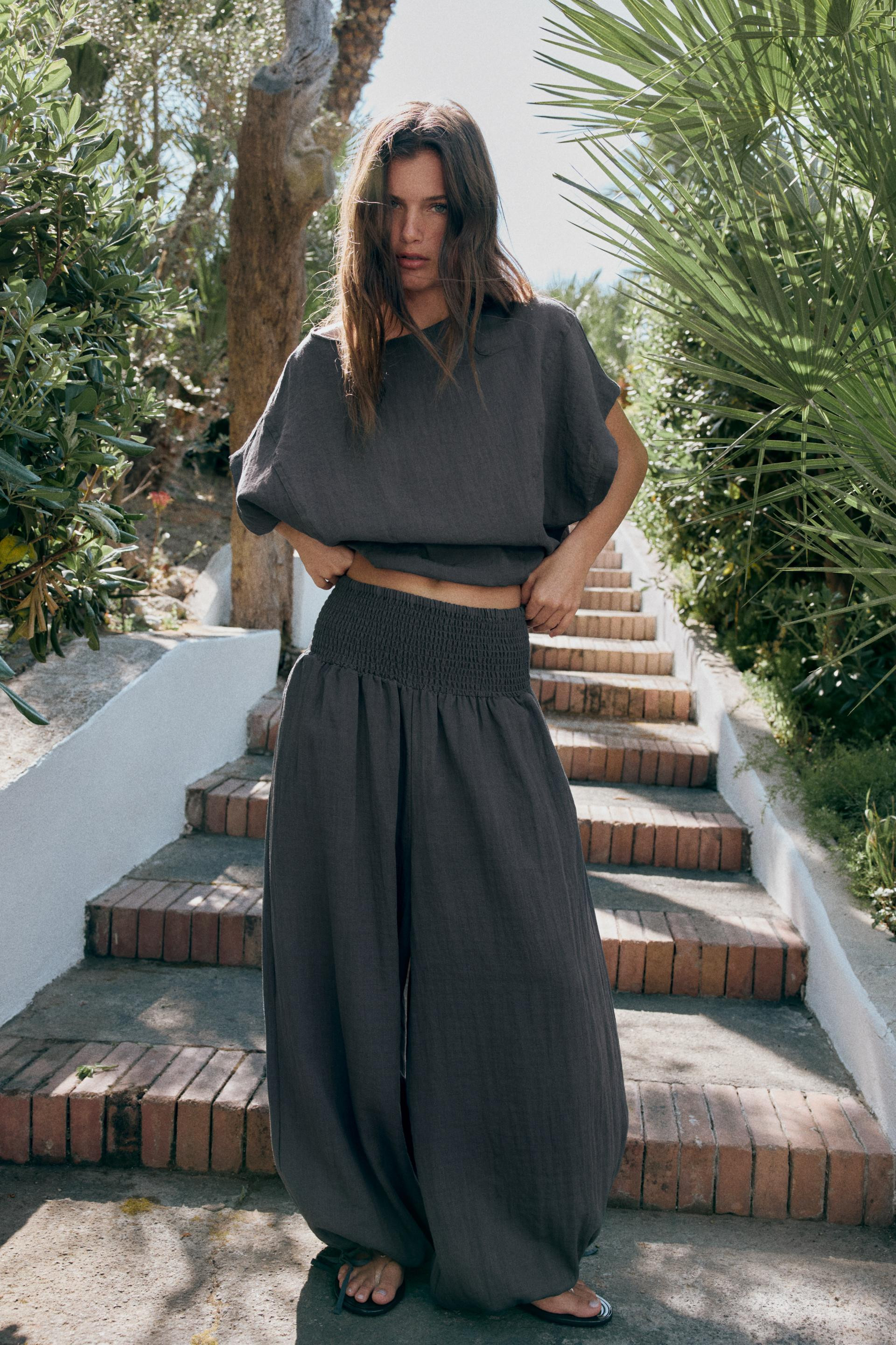 Zara - Adjustable Hem Cape Shirt - Anthracite Grey - Xs-S - Woman | Zara AU