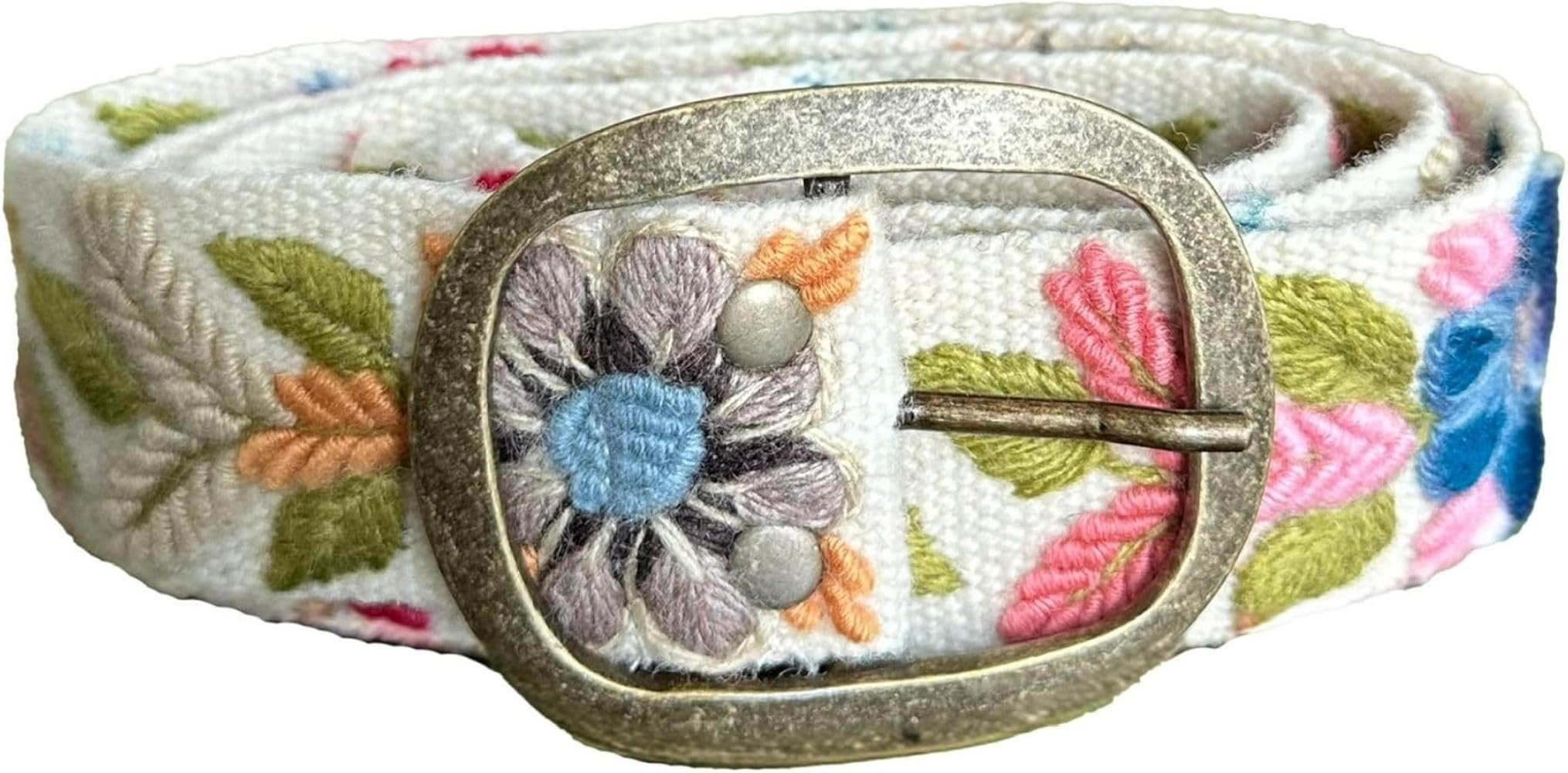 Handmade Peruvian Ayacucho Belt - Embroidered Belt for Women, Floral Design, Adjustable, Durable,... | Amazon (US)