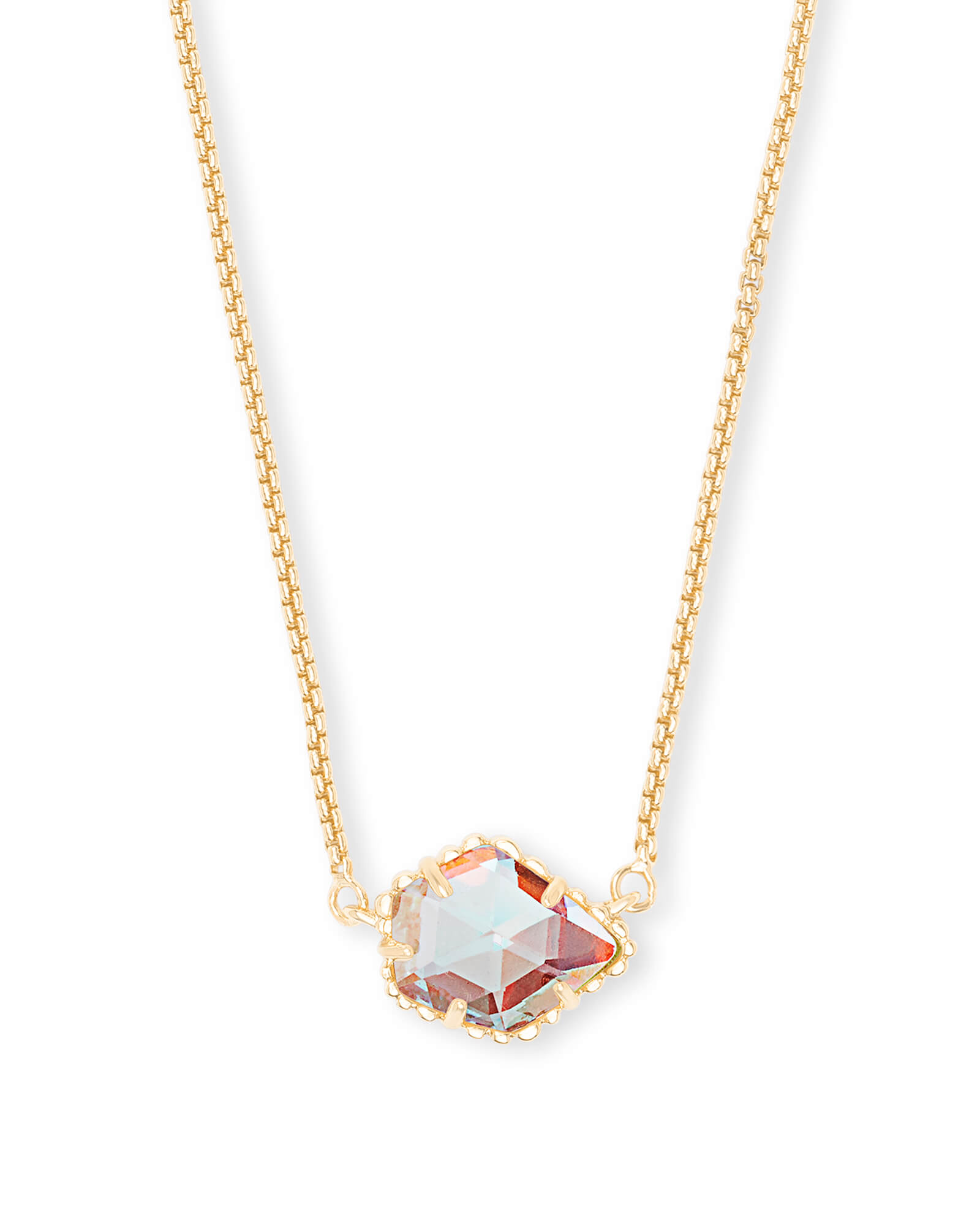Tess Gold Pendant Necklace in Dichroic Glass | Kendra Scott