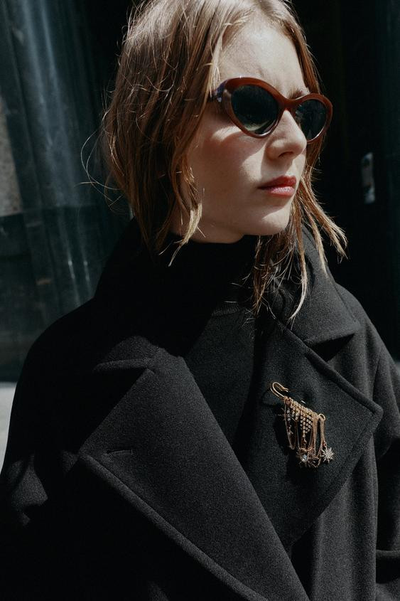 STAR CHAIN CHARM BROOCH | Zara US