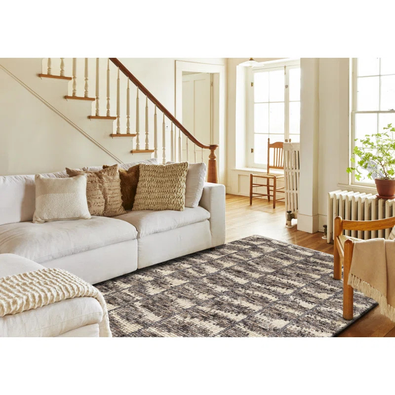 Barred Turkey Feathers Hand Woven Animal Print Area Rug in Brown | Wayfair North America