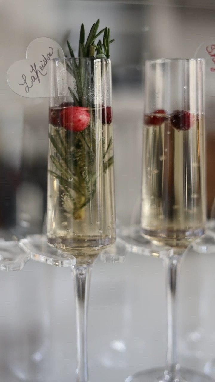 Bubbly Station set up essentials. Perfect for hosting this holiday season.