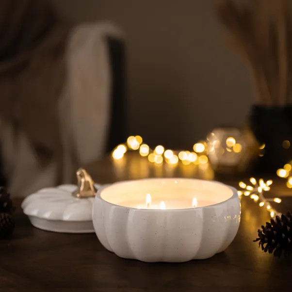 Ceramic Multiwick Pumpkin Candle | Dunelm