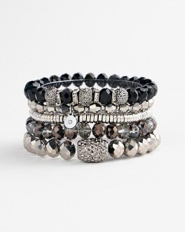 Set of Five Hematite Stretch Bracelets | Chico's