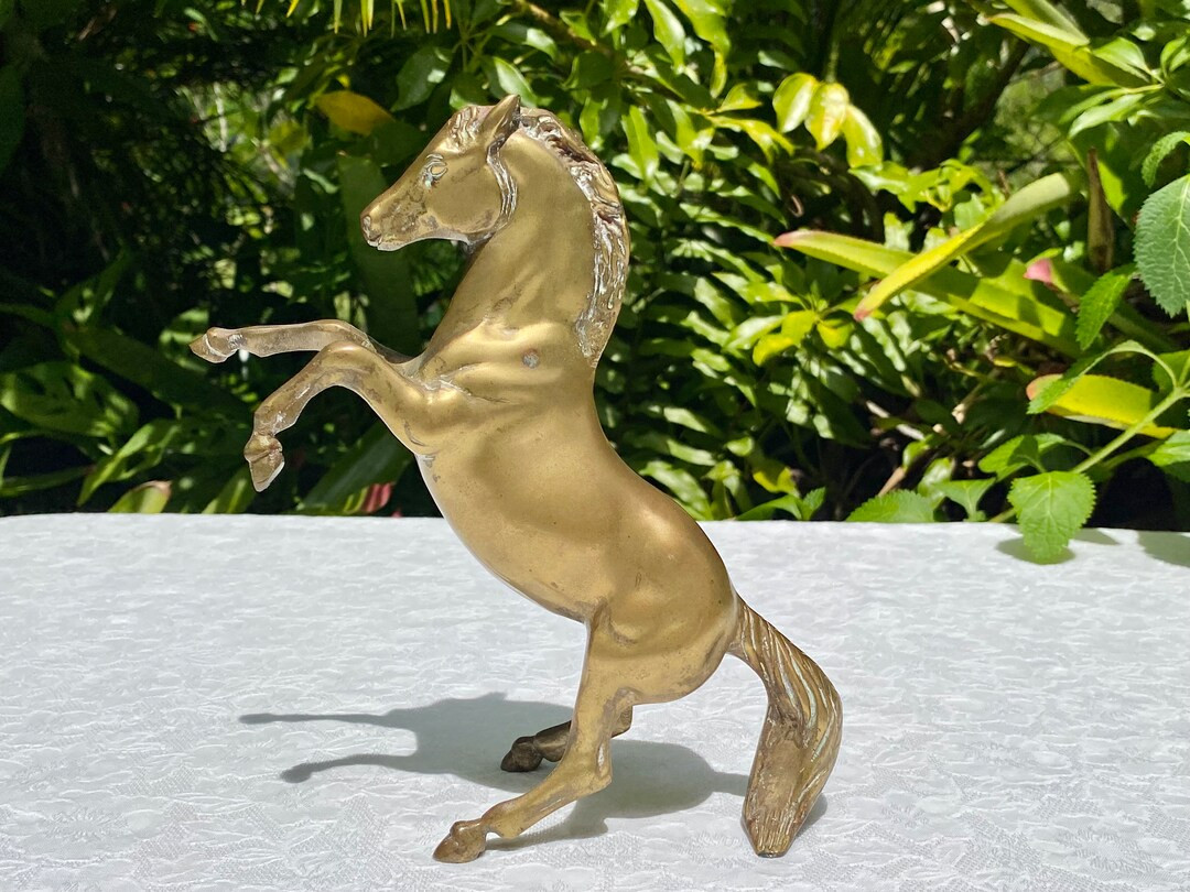 Vintage Brass Wild Stallion Figurine - Etsy | Etsy (US)