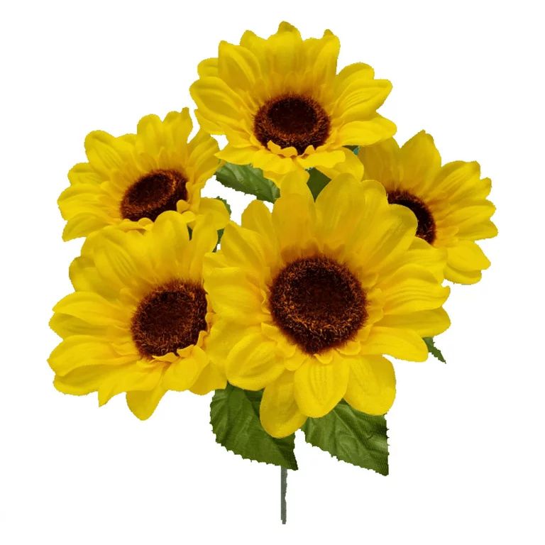 Mainstays Indoor Artificial Sunflower Pick, Yellow Color, Assembled Height 12.5" | Walmart (US)