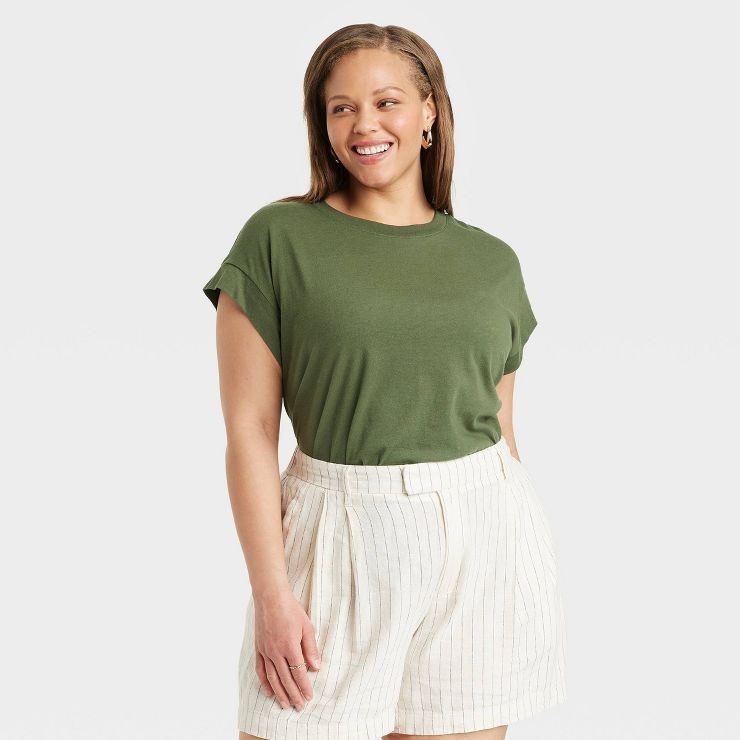 Women's Short Sleeve Extended Shoulder T-Shirt - A New Day™ | Target