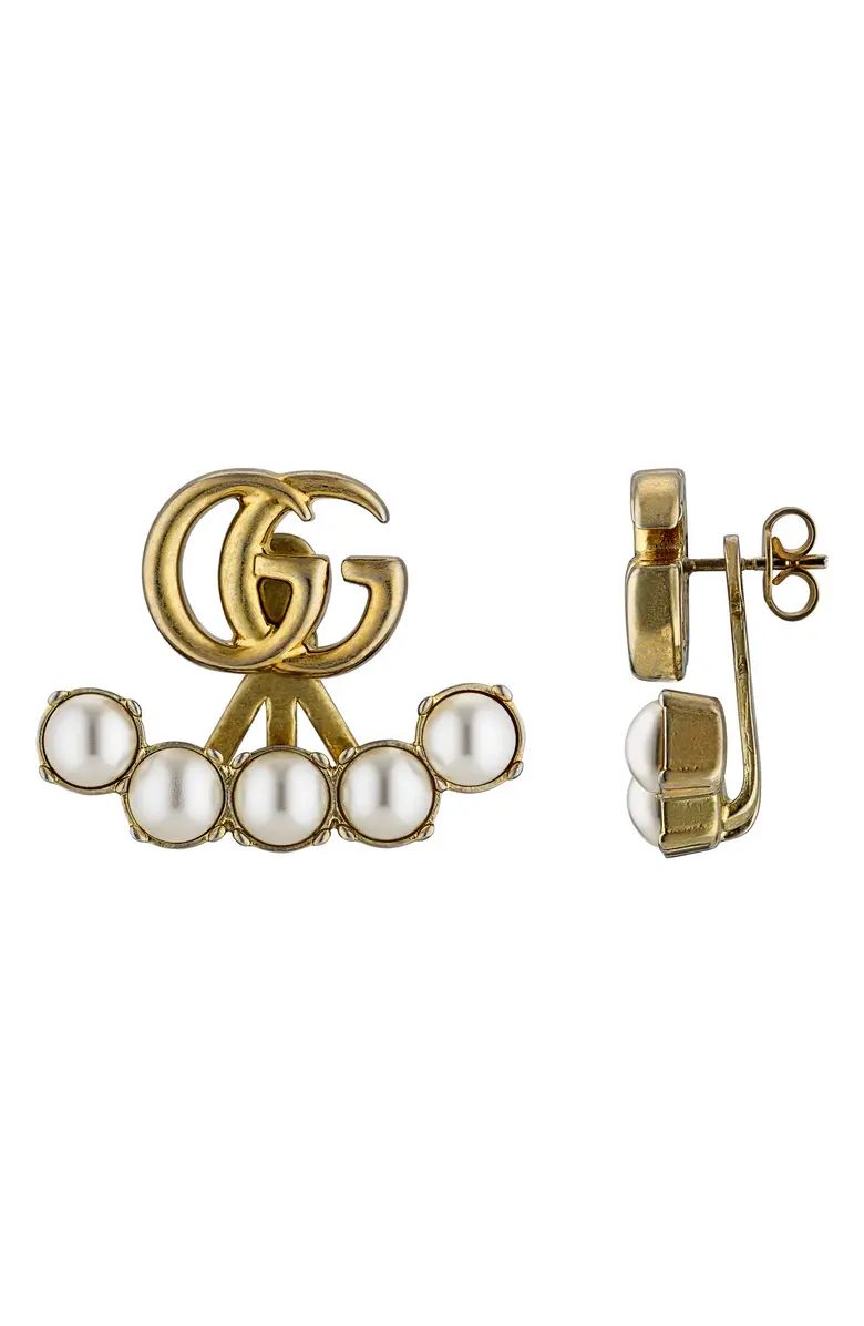 GG Imitation Pearl Drop Stud Earrings | Nordstrom