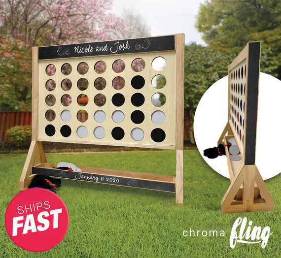 Chalkboard Wedding Personalized Giant Fast Four Game With | Etsy | Etsy (US)