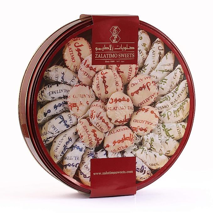 Zalatimo Sweets Since 1860, 100% All-Natural Assorted Mamoul Round Gift Tin Shortbread Biscuits, ... | Amazon (US)