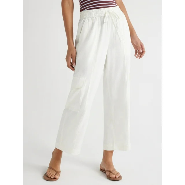 Free Assembly Women’s Mid-Rise Pull-On Cargo Pants, 27” Inseam, Sizes XS-XXL | Walmart (US)