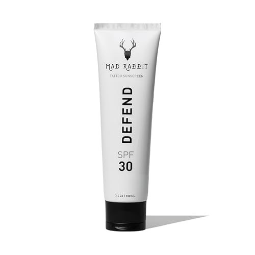 Mad Rabbit Defend Tattoo Sunscreen- SPF 30 100mL Tube- Mineral Sunscreen Lotion - Tattoo Fade Protection and Moisturizer, Anti-Aging Formula | Amazon (US)
