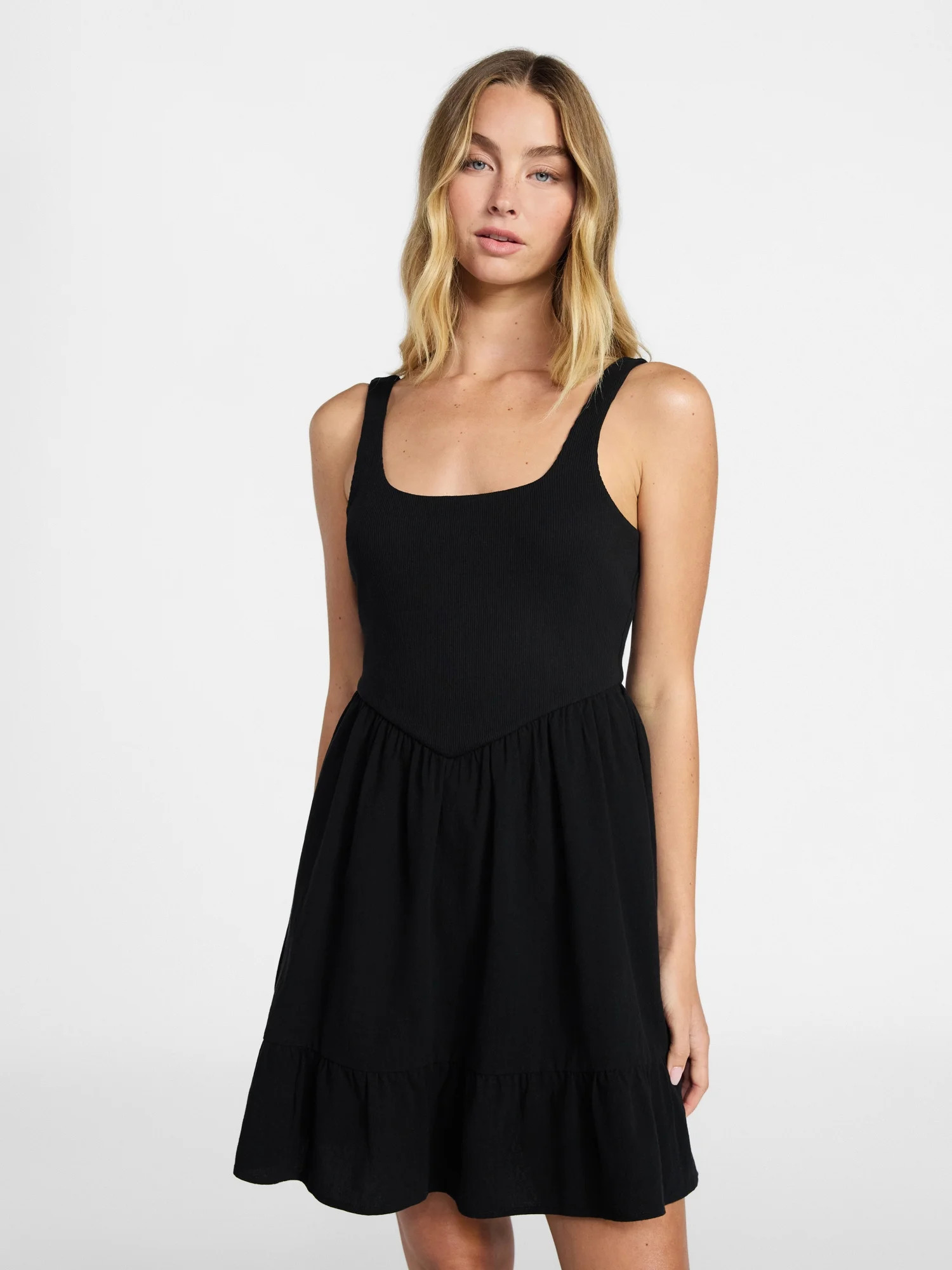 No Boundaries Mixed Media Mini Dress, Women's XXS-XXL | Walmart (US)