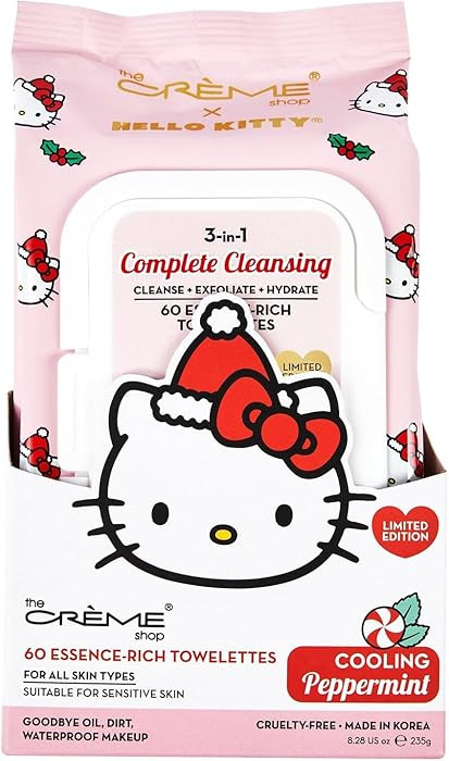 The Crème Shop Toallas 3 en 1 de Hello Kitty: Menta refrescante, limpia, exfolia, hidrata toalli... | Amazon (US)
