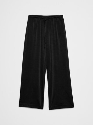 Wide-Leg Crinkled Satin Pull-On Pant | Banana Republic Factory