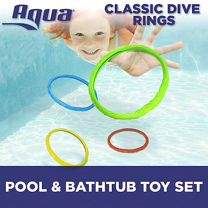 Aqua Dive Rings Pool Toy, 6 Ring Game Set, Dive & Retrieve, Ages 5 and Up | Amazon (US)