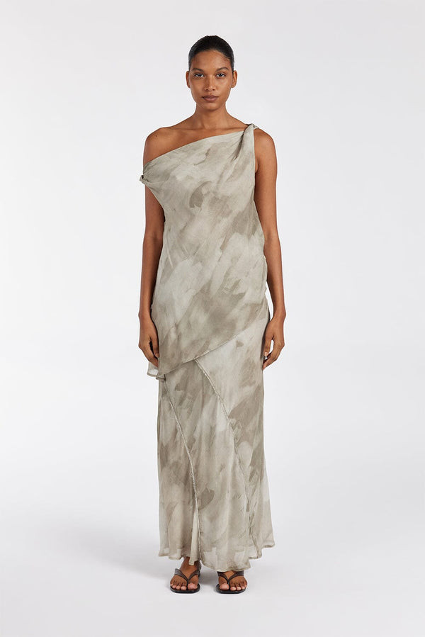 WILLOW BEIGE PRINT MIDI SKIRT | DISSH