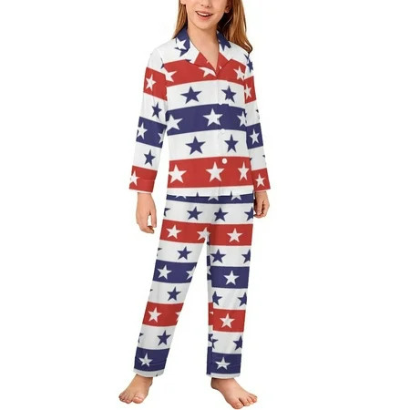 SKYSONIC Cozy Kids Pajama Set - Boys and Girls American President Day Kids Long Sleeve Top and Pants 2 Piece Pajama Set Sleepwear Loungewear for Boys Girls 150CM | Walmart (US)
