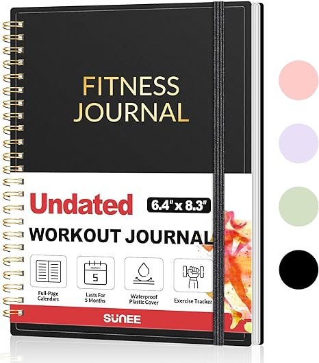 Fitness Journal Workout Planner, A5(6.4" x 8.3") Workout Journal & Log Book for Men & Women, Unda... | Amazon (US)