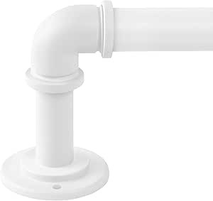 OLV White Industrial Curtain Rods for Windows 28 to 48 inch(2.3-4ft),1'' Blackout Wrap Around Cur... | Amazon (US)
