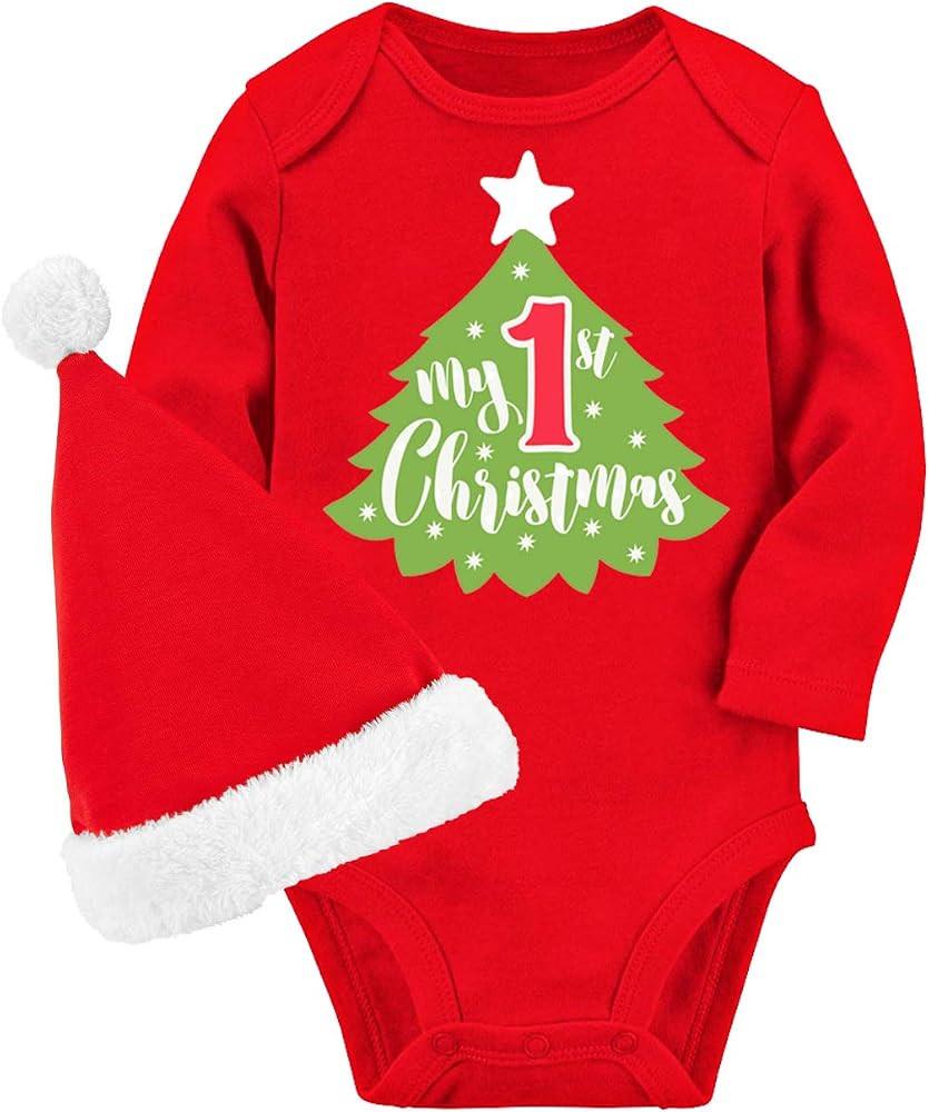 UNICOMIDEA Baby Christmas Romper Long Sleeve Newborn Boys Girls Outfit 0-12 Months | Amazon (US)