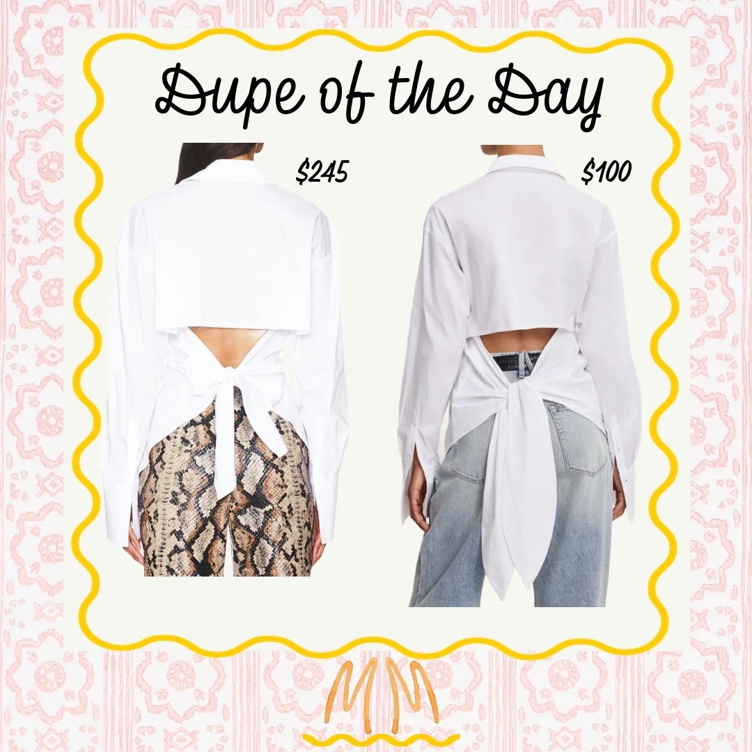 Dupe top! 

#dupes #dupe #shirtdupes #buttondown #tiebackshirt 