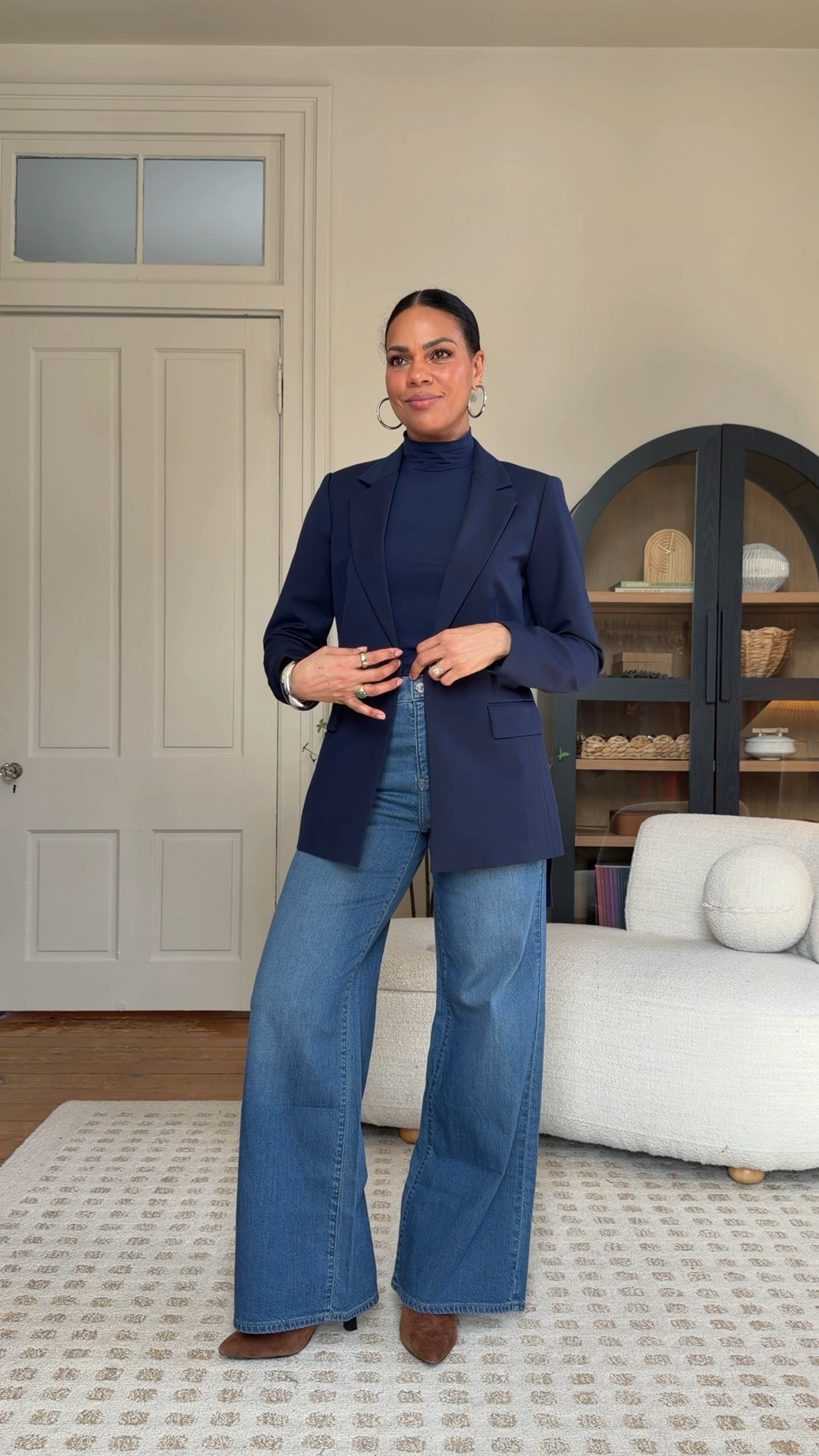 Denim for work is my love language. Wearing a small in all tops, a 4 in the blazer, a medium in the utility jacket, and a 2 regular length (I’m 5’4) in all denim! Size down in the straight leg if you have a booty for no waist gap! Which look is your favorite? 































Workwear outfits, jeans for work, work outfit inspiration, winter outfits, over 50 fashion, casual outfit inspiration, over 40 fashion, midlife fashion, classic style, cool jeans, 2026 jeans 

#LTKgrwm #LTKWorkwear #LTKootd