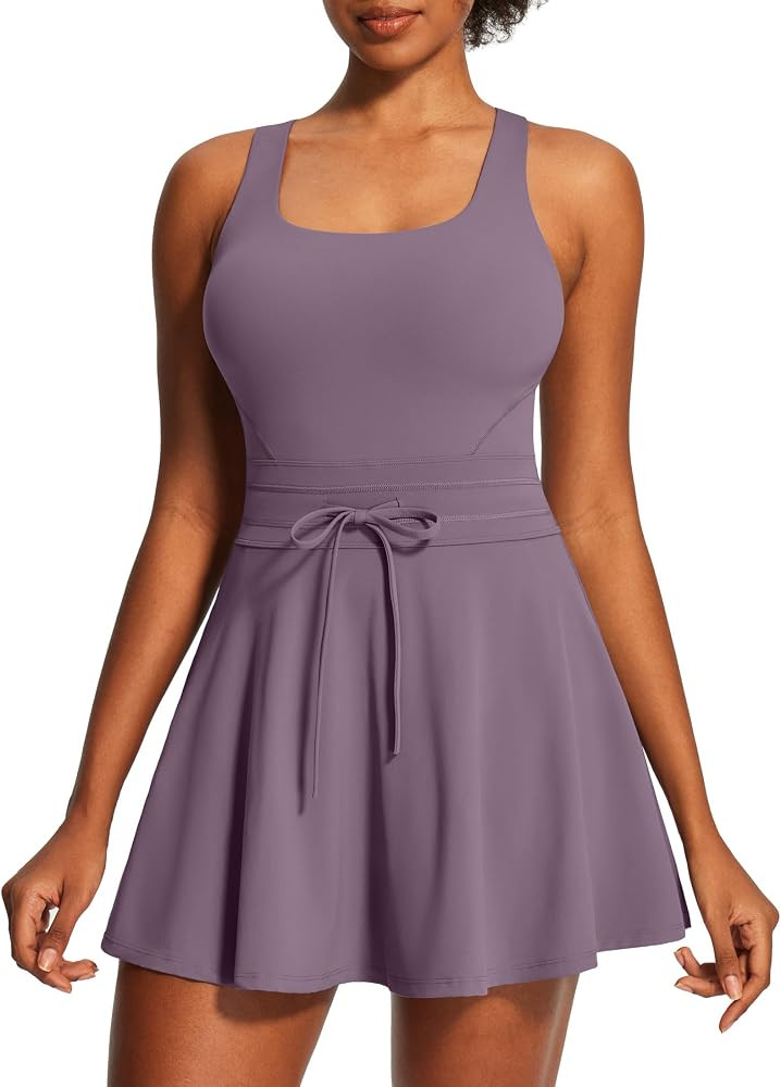 IUGA Women's Tennis Dress with Shorts Underneath Adjustable Straps Athletic Dress for Golf Workou... | Amazon (US)